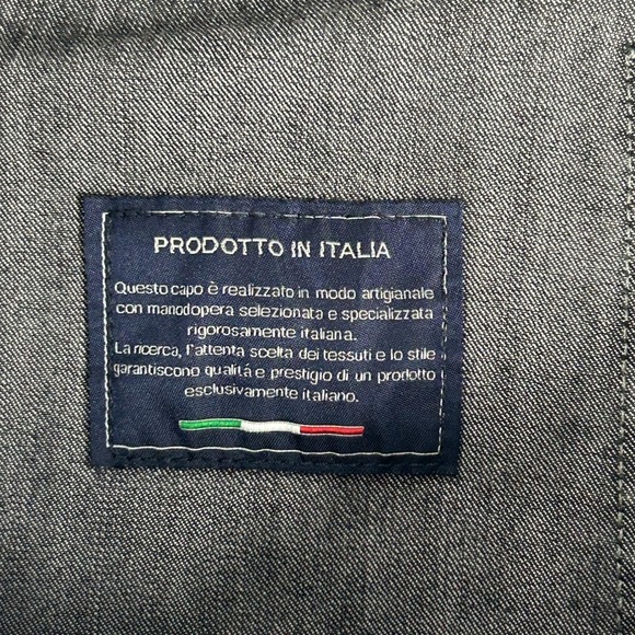 Exhibit Jeans Mens 50 (33x32.25) Slim‎ Fit Black Fade Made in Italy Tapered - Picture 15 of 16